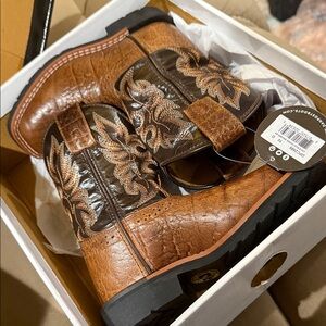 Dan Post Kids Brown and Tan Western Boots